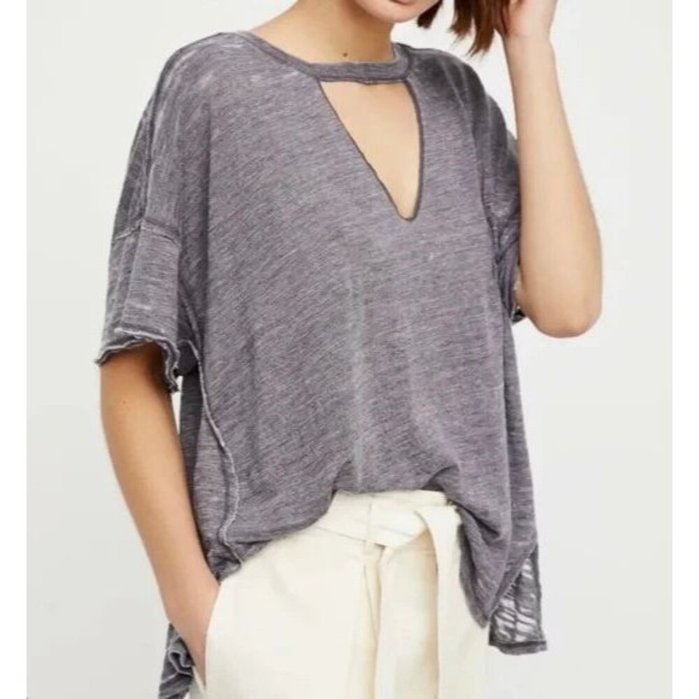 We The Free Jordan Burnout Tee in Faded Indigo Size XS - Picture 6 of 6